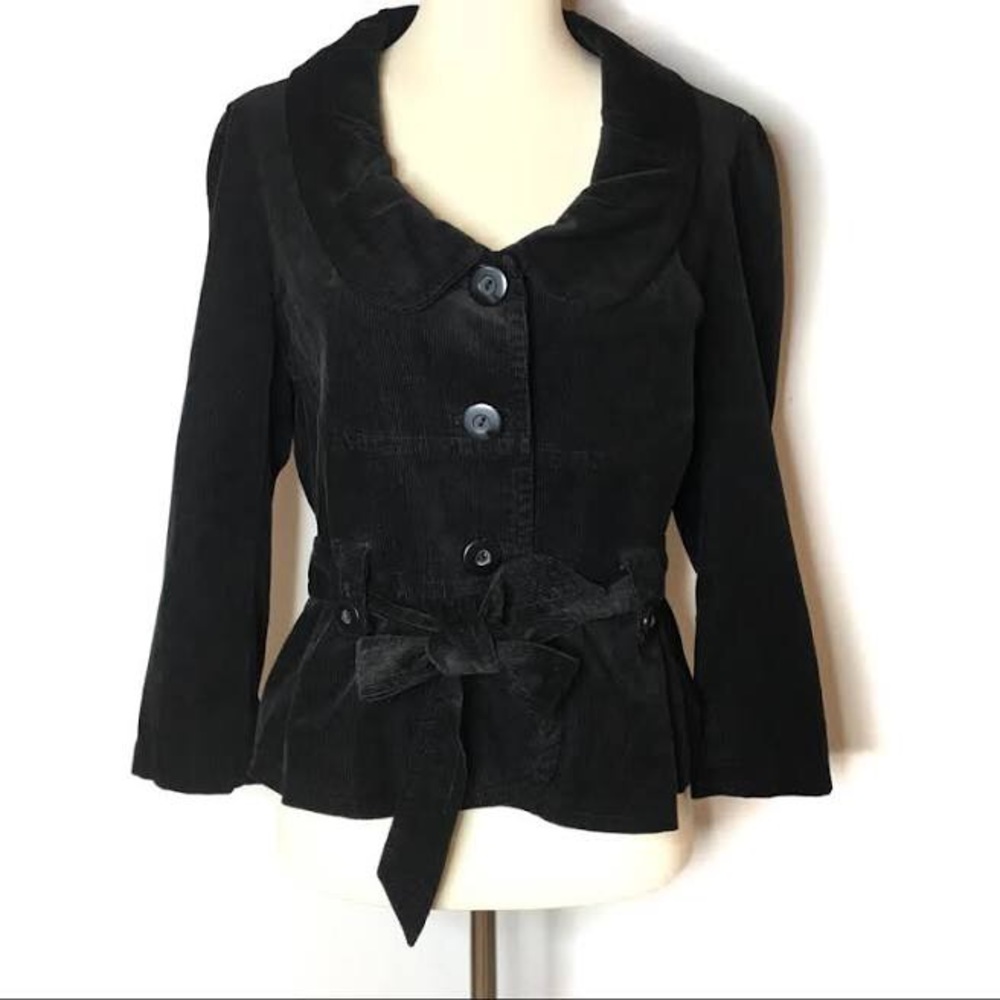 Anthropologie Elevenses Black Corduroy Jacket